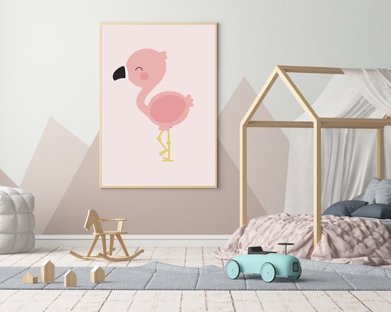 Flamingo poster voor de kinderkamer of babykamer 50 cm x 70 cm