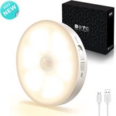 BOTC Draadloze ledlamp met Bewegingssensor– Warm Wit licht – Draadloze wandlamp – Draadloze ledspot – Usb oplaadbaar – met Magneet