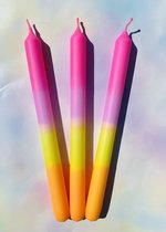 Candy Candles - Kaarsen - Set van 3 - XL - Rainbow Pink Orange