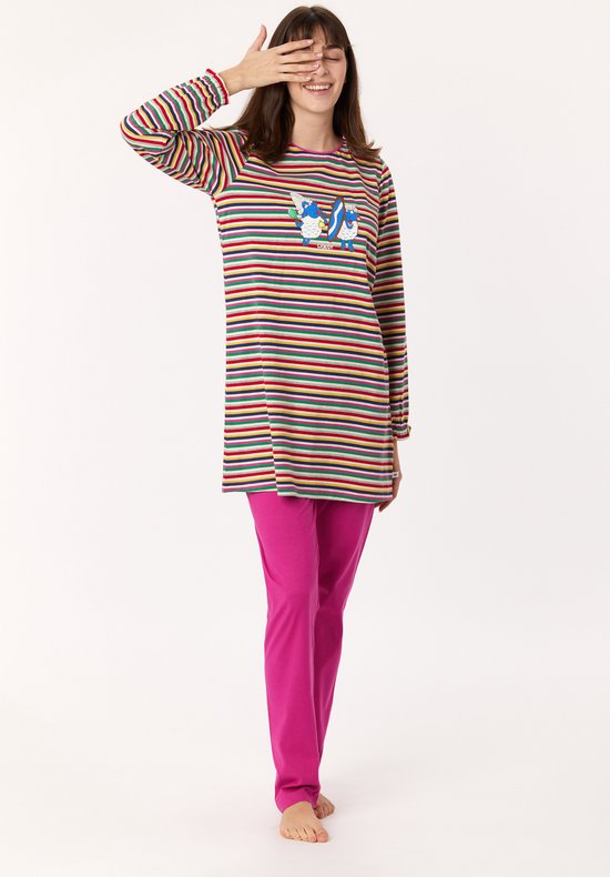 Pansexual Flag LGBT Pride dames lange mouw button down nachtkleding