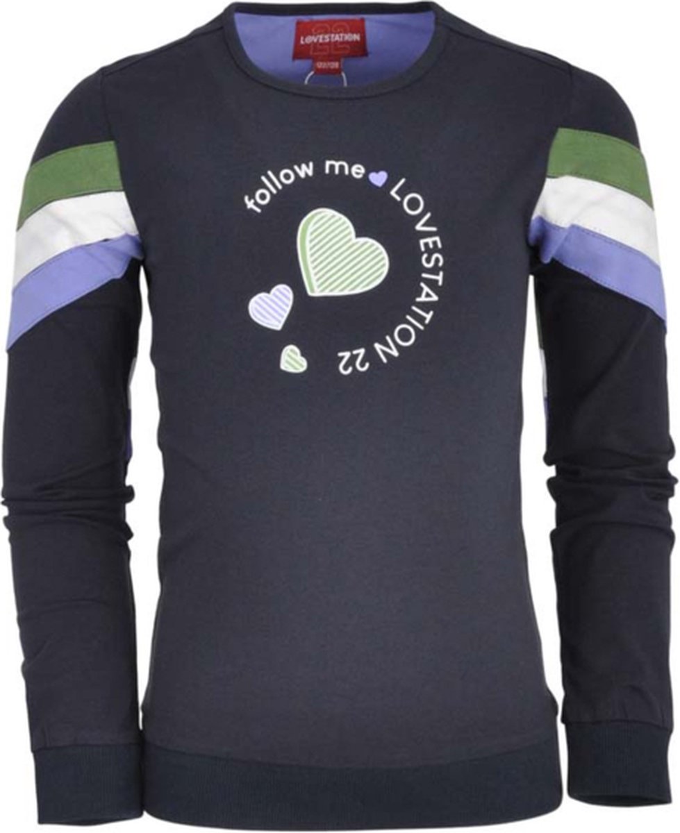 Lovestation22-Girls Sweater Maan -Dark Blue