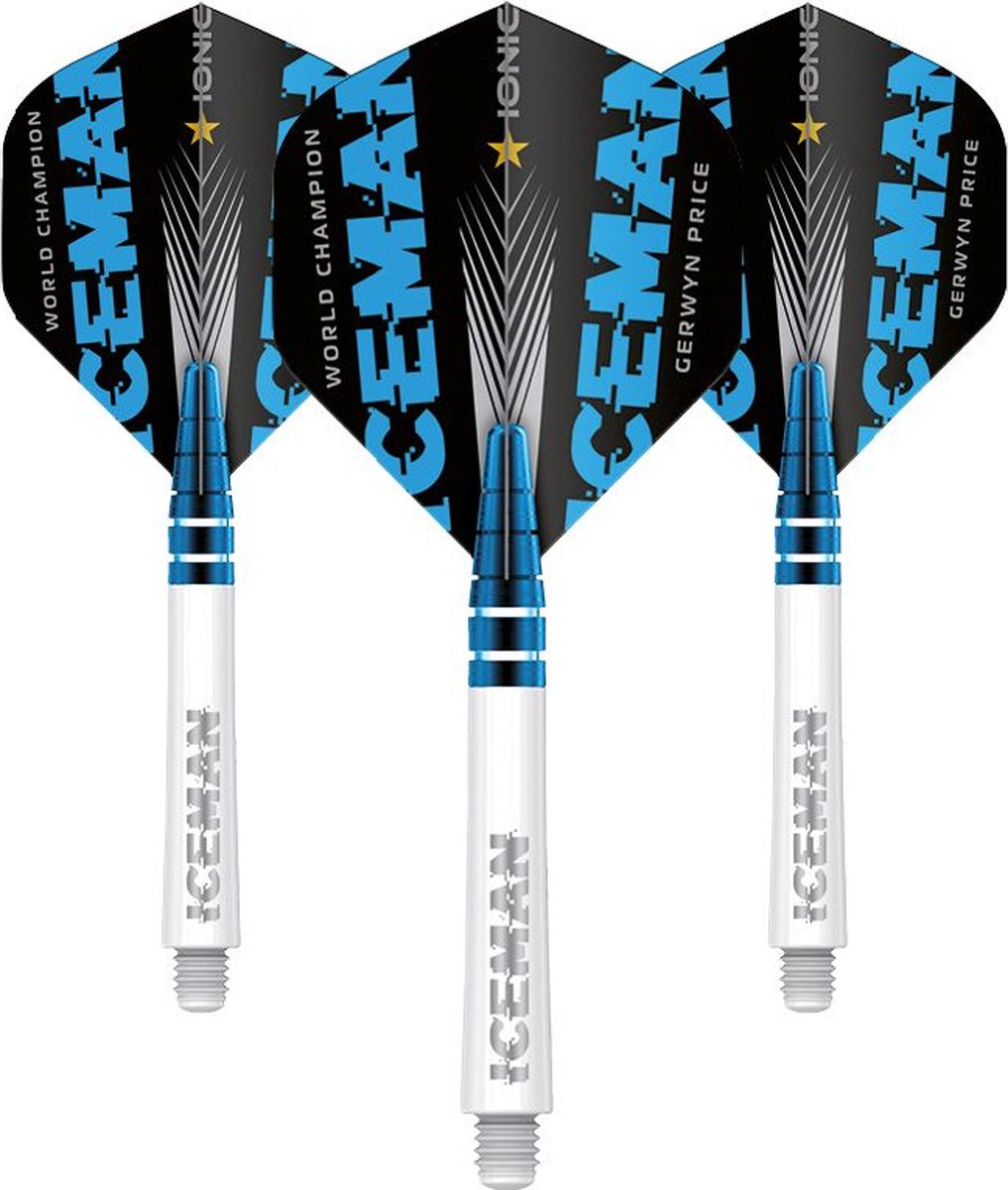 Red Dragon Dart Flights & Shafts Combo 45 Gerwyn Price World Champion White