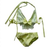 Maat 62 Bikini Geel zwemkleding met franje Braziliaanse bikini badkleding voor baby en kind zwem kleding