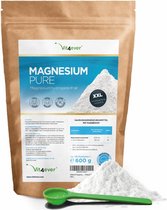 Magnesium Pure - 600 g poeder (4,3 maanden voorraad) - Puur poeder zonder toevoegingen - Premium kwaliteit - Veganistisch | Vit4ever