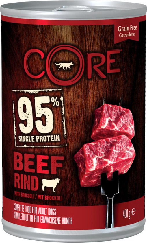 6x Wellness Core Hondenvoer Blik Rund - Broccoli 400 gr
