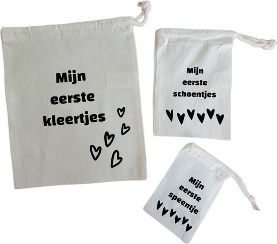 Bewaarzakjes hartjes, schoentjes en eerste speentje – sterren- kraamcadeau – babyshower – geboorte – baby – jongentje – kado – herinnering -…