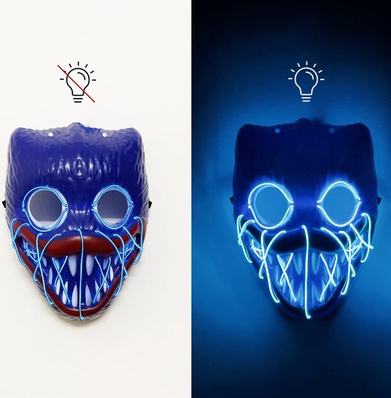 Monster LED masker - Gezichtsmasker - Verkleedmasker - 3 standen verlichting  - 17 x 23... | bol