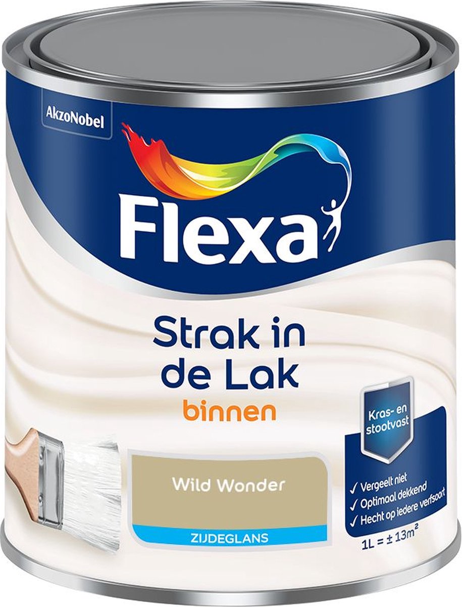Flexa Strak in de Lak - Binnenlak - Zijdeglans - Kleur van het Jaar 2023 - Wild Wonder - 1 liter