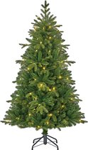 Black Box Brampton arbre de Noël artificiel étroit avec LED 120 lumières blanc chaud, dimensions en cm: 155 x 102 vert