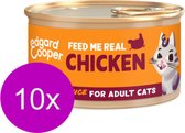 10x Edgard & Cooper Adult Chunks Kip - Nourriture pour chat - 85g