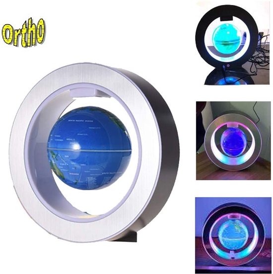Ortho® - Globe flottant magique - Accessoire de bureau unique - Veilleuse - Eclairage LED - Globe magnétique - Groot modèle