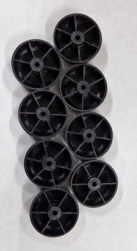 Patins de meuble en plastique noir diamètre 1,8 cm (sac 20 pièces)