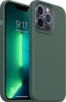 RNZV - Iphone 14 Pro  hoesje - siliconen case - telefoonhoesje - DONKERGROEN