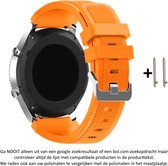 Oranje Siliconen Bandje geschikt voor bepaalde 22mm smartwatches van verschillende bekende merken (zie lijst met compatibele modellen in producttekst) - Maat: zie maatfoto – 22 mm orange rubber smartwatch strap