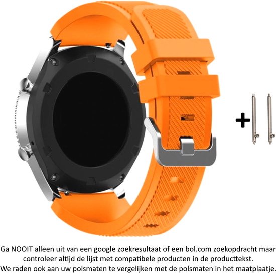Horlogeband 22mm siliconen oranje