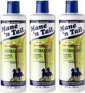 MANE ´N TAIL - Shampoo Herbal Gro – 3 pak – Olijfolie en Kruiden – Volume - Glans