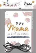 Moederdag kaart - met slinger - Vlaggenlijn mama - moederdag cadeautje - Mama is de liefste - Moederdag - kaart - envelop - mama - Moederdag cadeautje