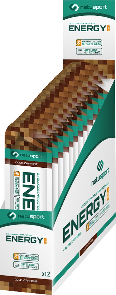 Natusport Energy Gel - Energiegel met elektrolyten - Cola & Caffeine - 12 stuks