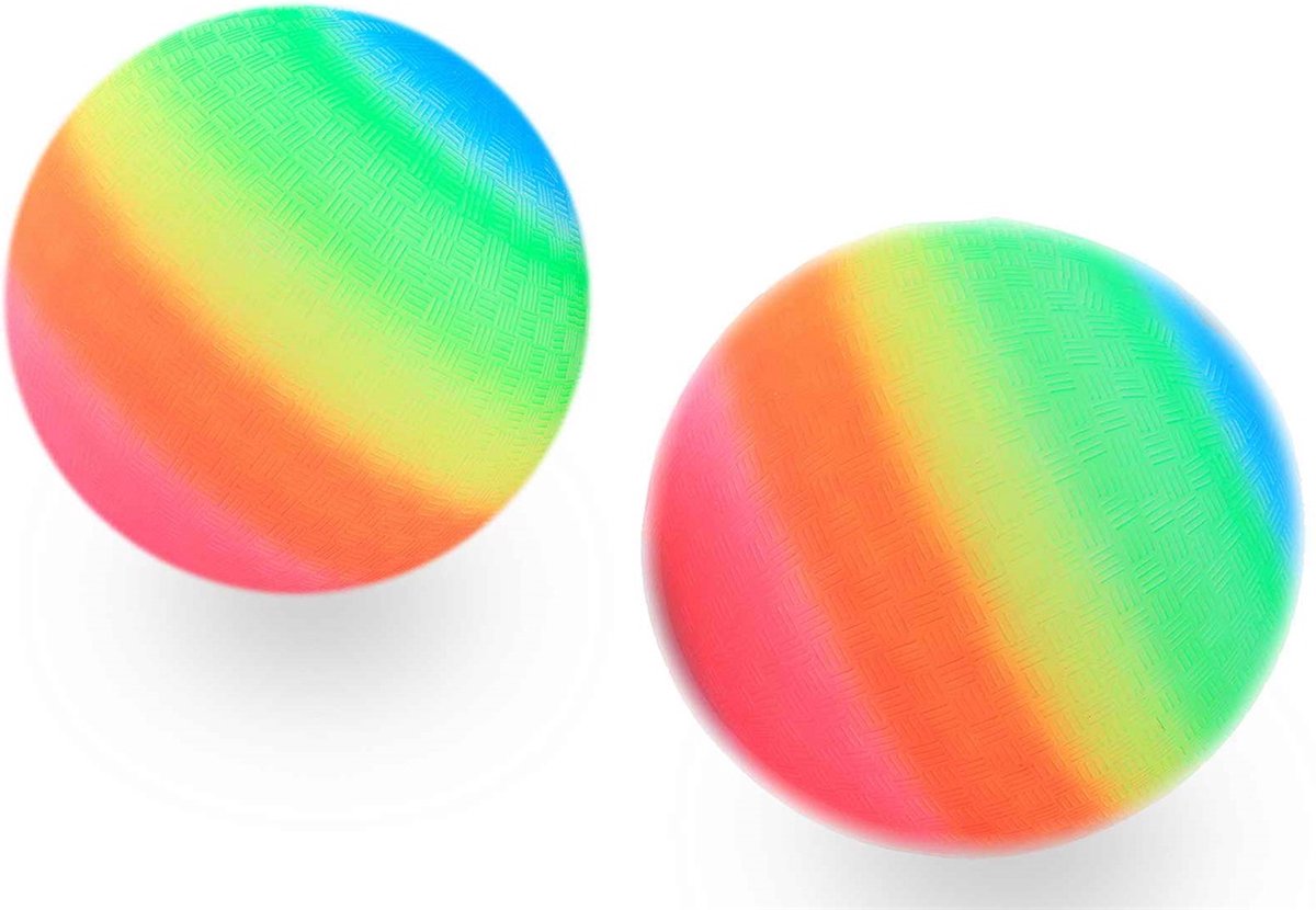 2x Regenboog bal 25 cm - 2 ballen