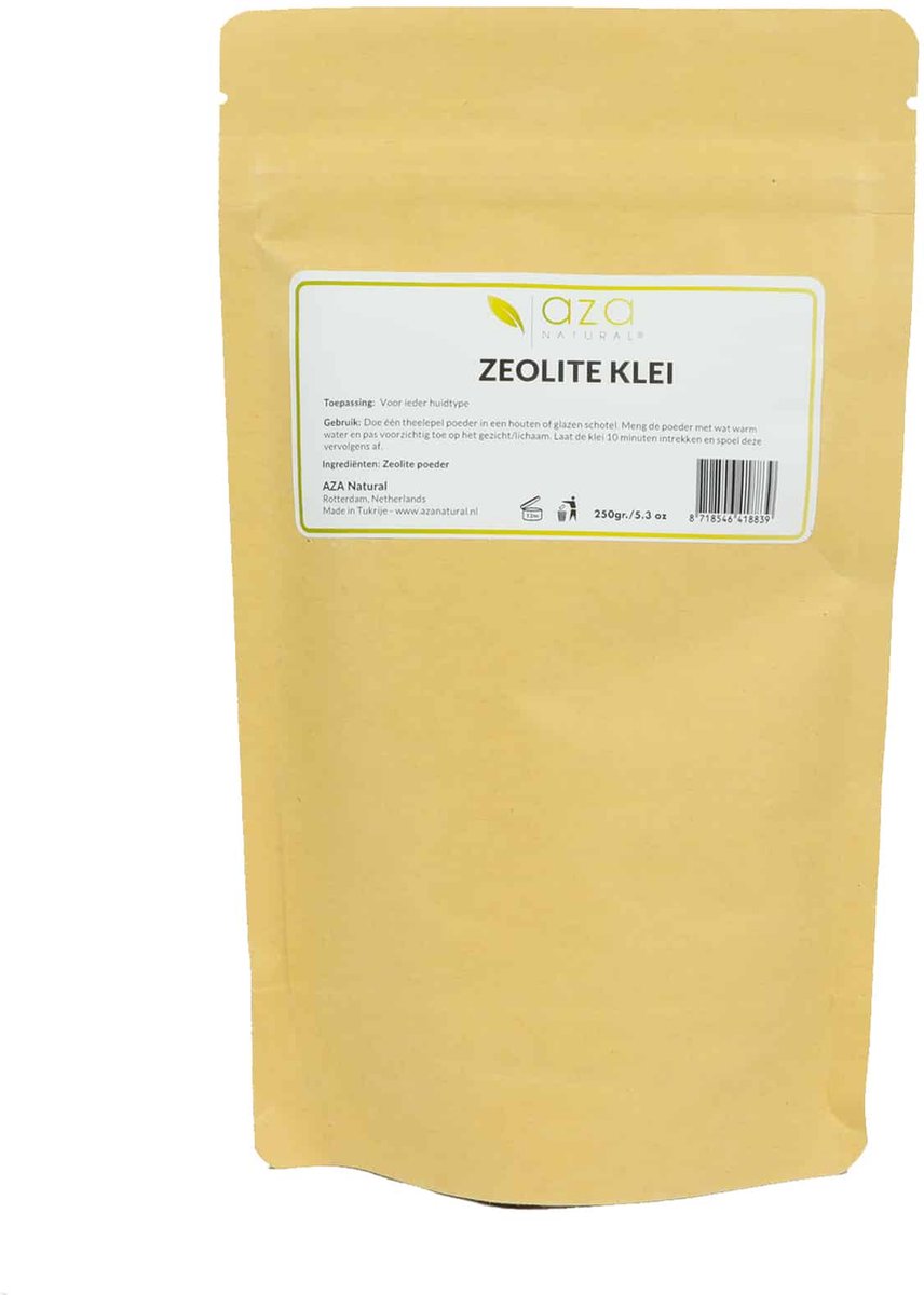 Aza Natural - Zeolite klei poeder - gezichtsmasker een zuiverende werking - 500 gram