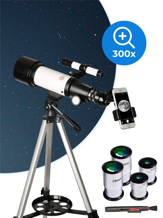 Nuvance - Telescoop - 300x Vergroting - Sterrenkijker Volwassenen / Kinderen - Inclusief eBook, Statief en Draagtas - Astronomie en Sterrenkunde - Nachtkijker