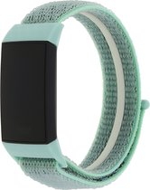 Bandje Voor Fitbit Charge 3 & 4 Nylon Band - Marine Groen (Blauw) - One Size - Horlogebandje, Armband