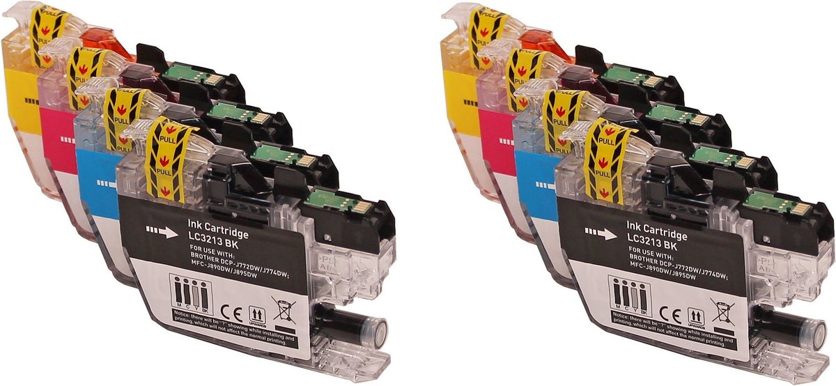 IPEXNL inktcartridges geschikt voor Brother LC3213 LC3213XL 2x multipack van 4 kleuren voor Brother MFC-J491DW, MFC-J497DW, DCP-J572dw, MFC-J890DW, MFC-J895DW, DCP-J772DW ,DCP-J774DW