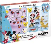 Disney classics Mickey & Minnie Totum 2 in 1 knutselset armbandjes en figuren versieren met strass steentjes - creatief speelgoed