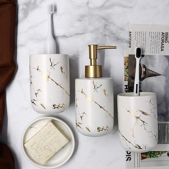 Badkamer accessoires set – Luxe Badkamerset - Bathroom accessories –  Duurzaam | bol