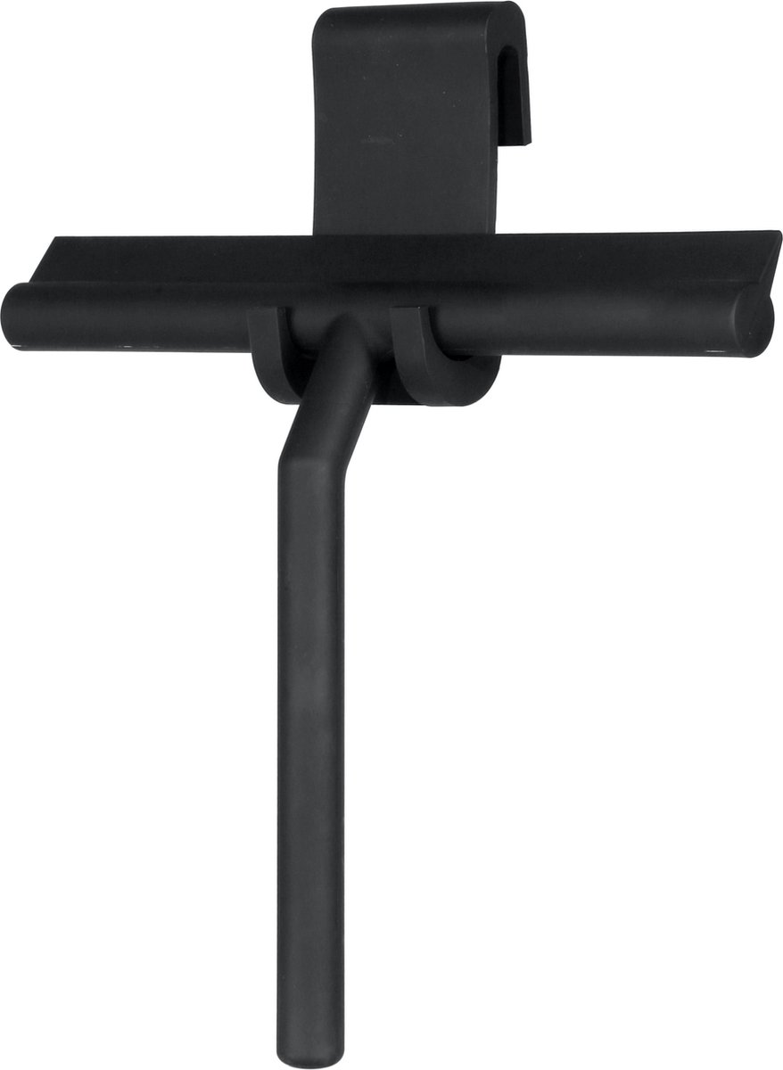 EAVY Douchewisser Zwart met Ophangsysteem - Badkamer Accessoires - Raamwisser - Trekker Douche - Silicone - 21cm x 16cm