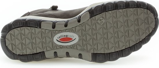 Zool van donkergrijze nubuck veterboot met rits.