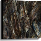 WallClassics - Canvas  - Bruine Bladeren - 60x60 cm Foto op Canvas Schilderij (Wanddecoratie op Canvas)