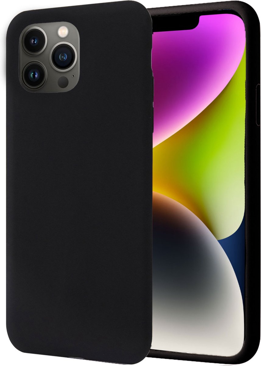 Hoesje geschikt voor iPhone 14 Plus - Liquid Back Case Cover Zwart