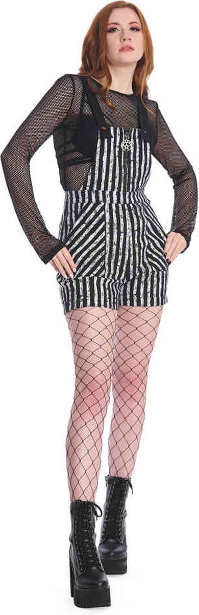 Banned - Spooky Nightwalks Playsuit - M - Zwart/Wit