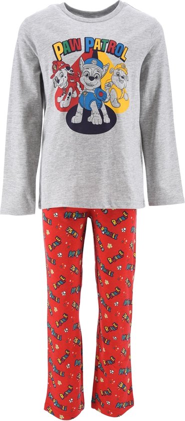 Nickelodeon - Paw Patrol pyjama - jongens - 100% Jersey katoen - grijs/rood - maat 104