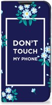 Telefoontasje Geschikt voor Samsung Galaxy Xcover 6 Pro Smartphone Hoesje Flowers Blue Don't Touch My Phone