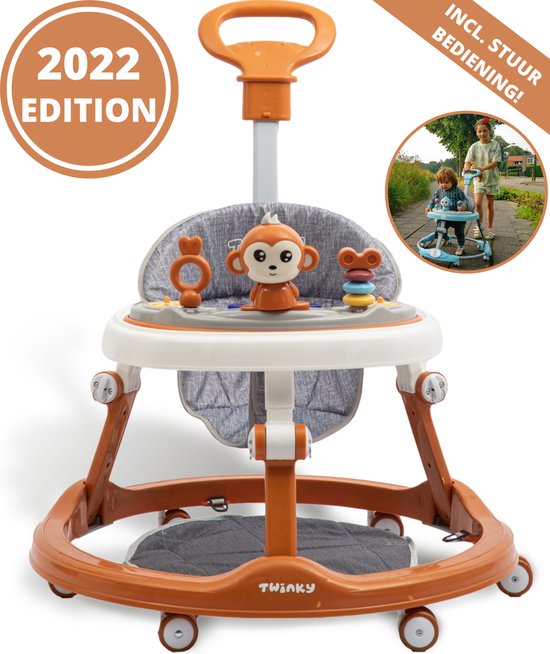 Product: TwinkyÂ® Loopstoel â€“ Brown â€“ Inklapbare Baby Loopwagen & Loopkar met 3-delige speelset â€“ Babywalker & Loopstoeltje inclusief Voetenmat en Steel, van het merk Twinky