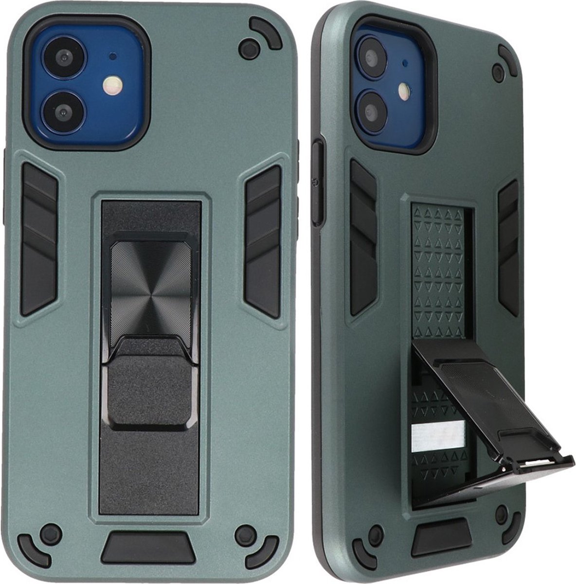 Hoesje Stand Hardcase Back Cover Color Groen geschikt voor Iphone 12 Mini