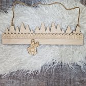 Borduren enzo - Sinterklaas aftelkalender - Sinterklaas - aftellen - houten hanger - 5 december - pakjesavond - hout - binnen - feestdecoratie - sinterklaas versiering sint - sinterklaas decoratie