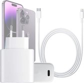 45W Quick Charger Set - Geschikt voor Apple iPhone - USB C Adapter + USB C naar 8 Pin Oplader Kabel - 2 Meter