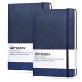 BOTC Notitieboek*2 - A5 -  A5 - Zwart / Donkergrijs - 100 vel - met een elastiek - 2 st