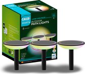 Calex Smart Outdoor 24v Tuinverlichting - Set van 3 Padverlichting - Slimme Grondspot - RGB en Warm Wit Licht - Zwart