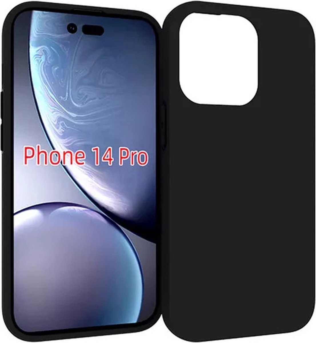 MoDo hoesje Geschikt voor iPhone 14 Pro - Siliconen Back Cover - Zwart