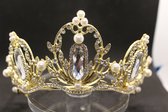 Mooie tiara, kroon, bruid, prinses, haaraccessoire, luxe diadeem, Haarpin, bloemen, haarpin, strass, koningin, maangodin, godin