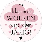 Roze Verjaardag Stickers Meisje | 20 Stuks | Etiketten | Traktatie | 40 mm Rond