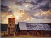 WallClassics - Poster Glanzend – Verotte Schuur - 80x60 cm Foto op Posterpapier met Glanzende Afwerking