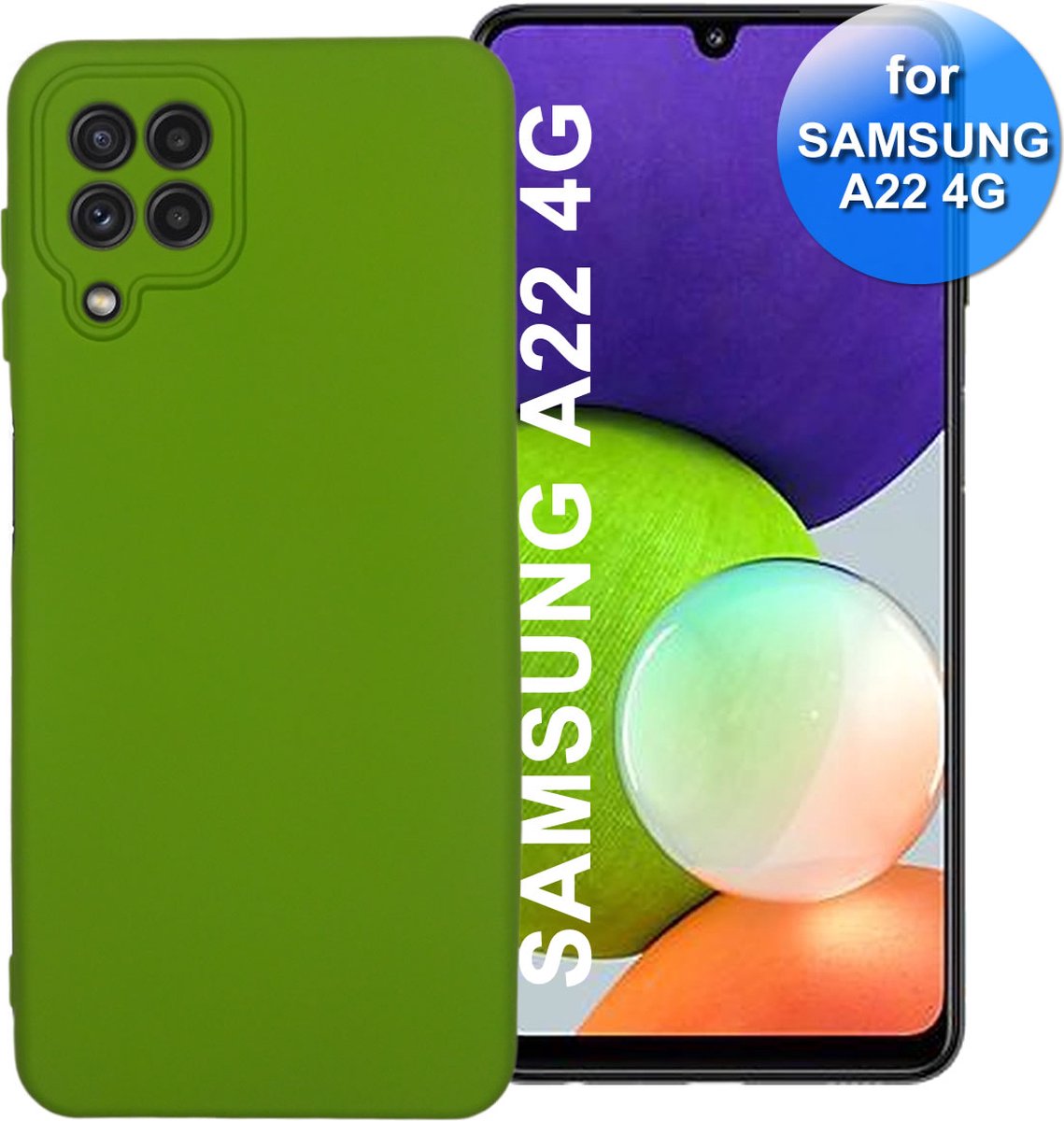 Hoesje geschikt voor Samsung A22 - telefoonhoesje - Back Cover - Premium extra Dik Siliconen - Groen
