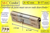 M&C Condor - High Security deurcilinder - SKG*** - 42x57 mm - Politiekeurmerk Veilig Wonen  -  inclusief gereedschap montageset