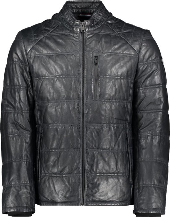 Donders Jas Leather Jacket 52302 Blue Night Mannen Maat - 50