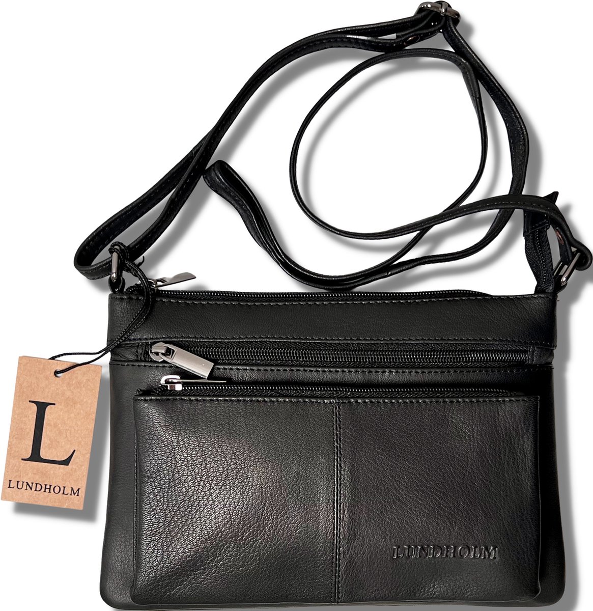Lundholm Leren Schoudertas Kopenhagen Serie Dames Zwart Bol